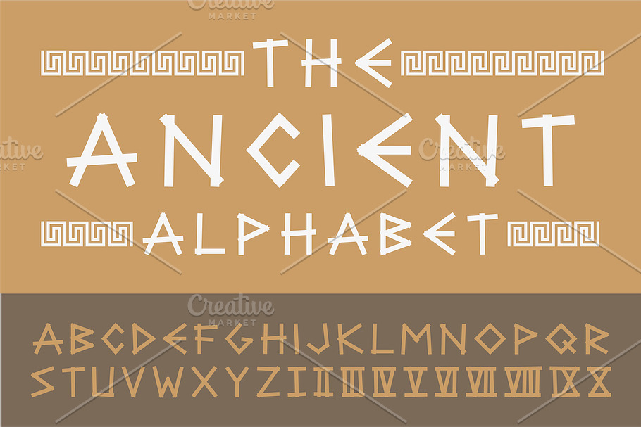 Ancient english creative alphabet in Display Fonts - product preview 8