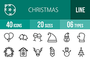 40 Christmas Line Icons