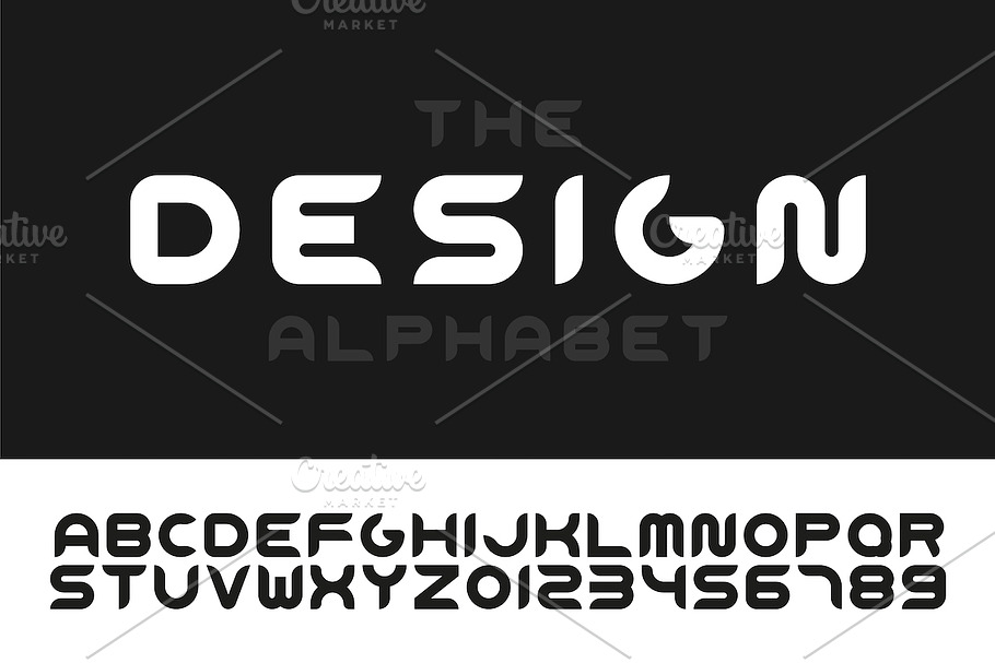 Trendy stylized english alphabet in Sans-Serif Fonts - product preview 8
