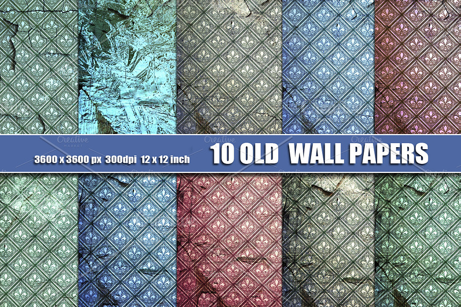 VINTAGE WALL PAPER BACKGROUND in Textures - product preview 8