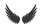 Bird Wing Icon on White Background