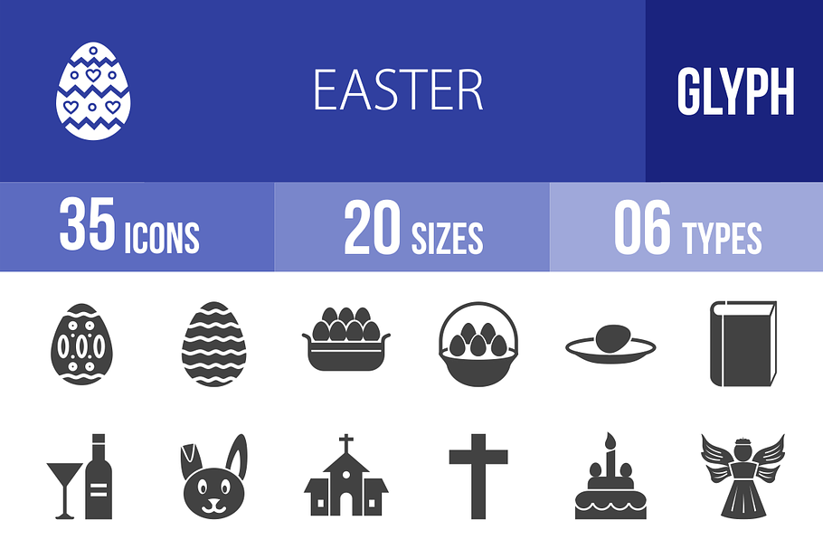 35 Easter Glyph Icons