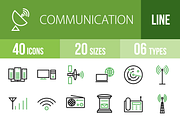 40 Communication Green&Black Icons