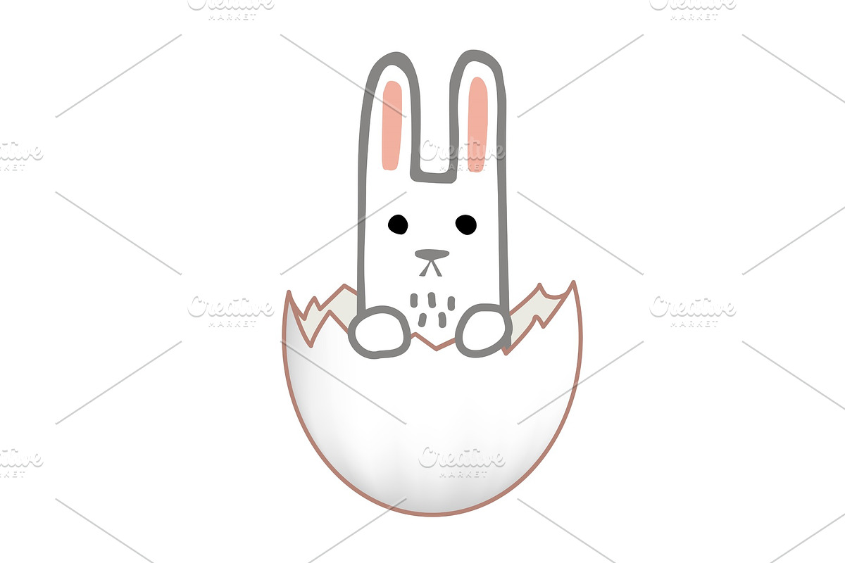 Happy Easter bunny card design in Illustrations - product preview 8