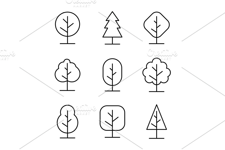 Tree icon outline
