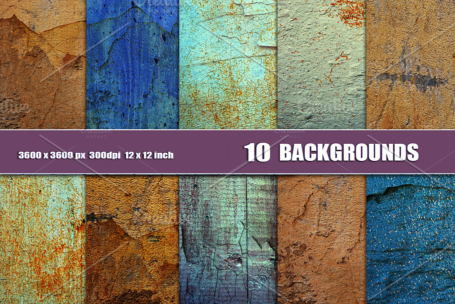 GRUNGE WALL BACKGROUND TEXTURES in Textures - product preview 8