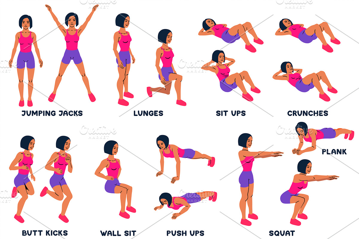 Sport exercises collection in Illustrations - product preview 8