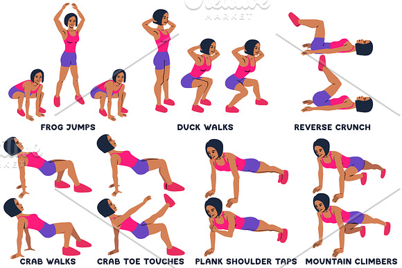 Sport exercises collection in Illustrations - product preview 2