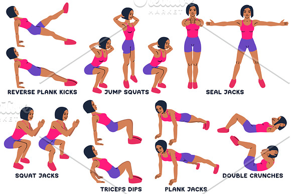 Sport exercises collection in Illustrations - product preview 3