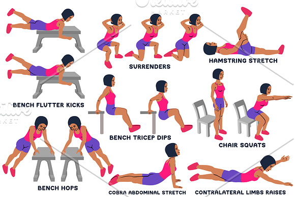 Sport exercises collection in Illustrations - product preview 6