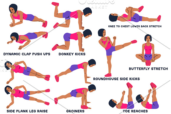 Sport exercises collection in Illustrations - product preview 7