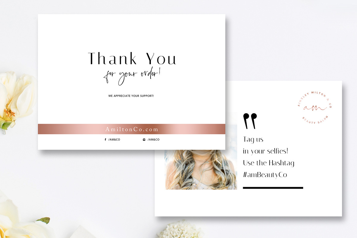 Beauty Thank You Card Template in Postcard Templates - product preview 8