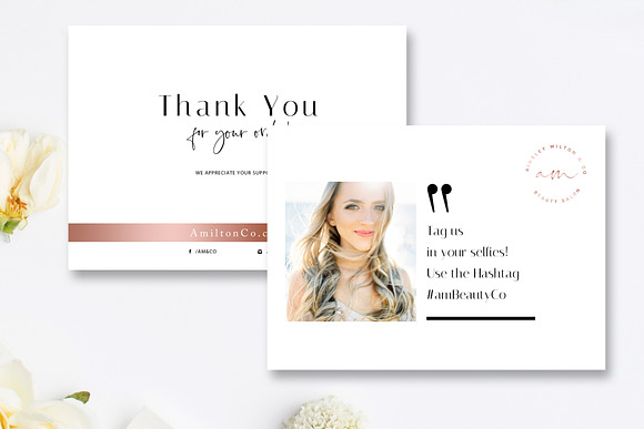 Beauty Thank You Card Template in Postcard Templates - product preview 1