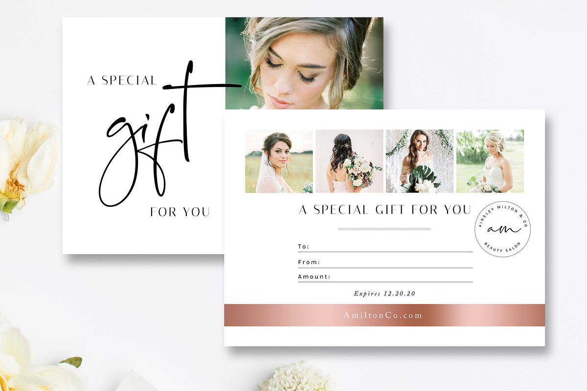 Salon Gift Card Template in Postcard Templates - product preview 8