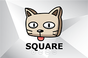 Square Cat Box Logo Template