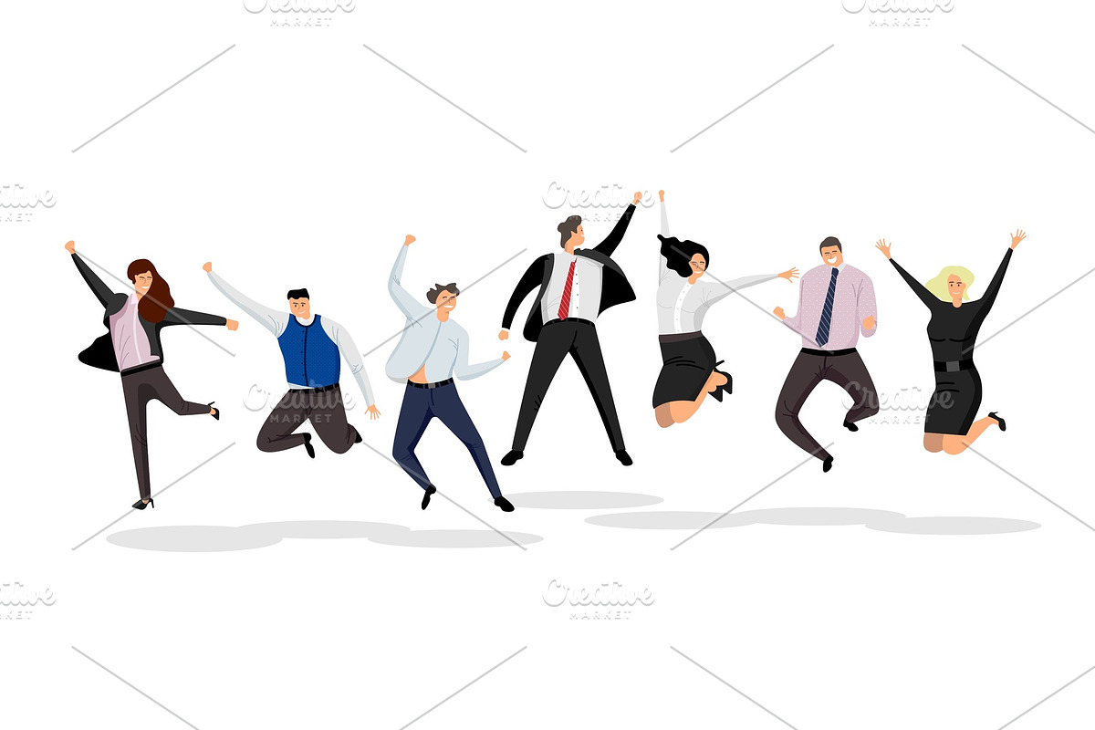 jumping business people in Illustrations - product preview 8