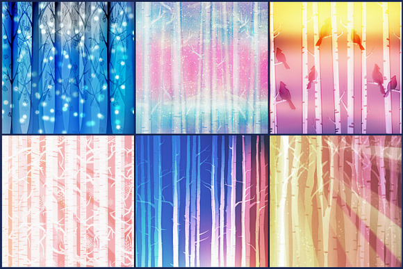 Birch Tree Forest Digital Papers in Textures - product preview 1