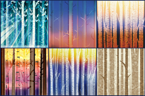Birch Tree Forest Digital Papers in Textures - product preview 2