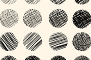 16 PNG Scribbles in round shape