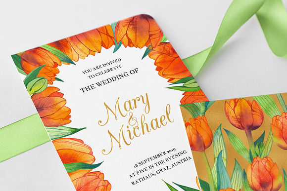 Fiery Tulips Watercolor Collection in Illustrations - product preview 9