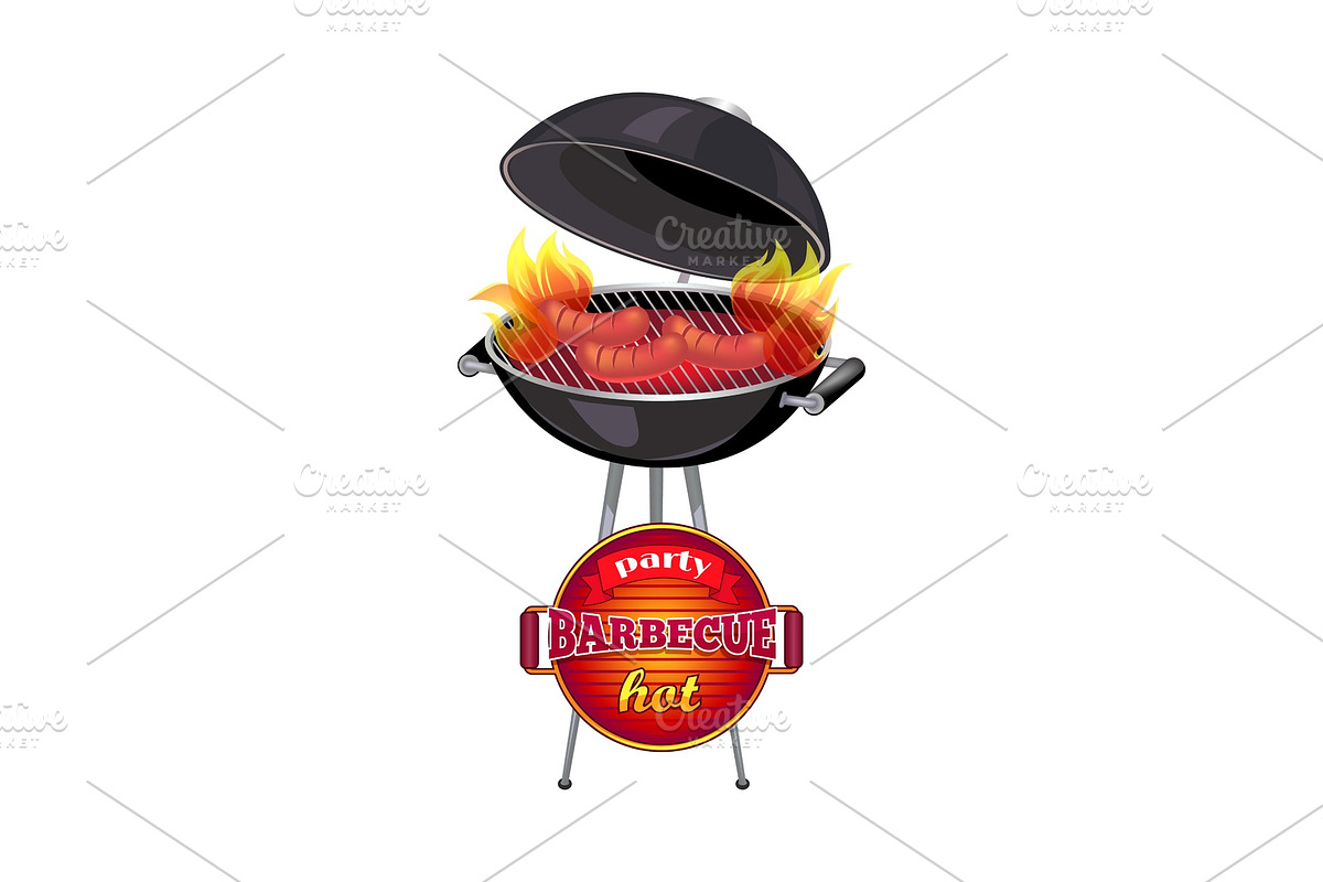 Party Barbecue Hot Poster Vector in Illustrations - product preview 8