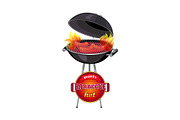 Party Barbecue Hot Poster Vector