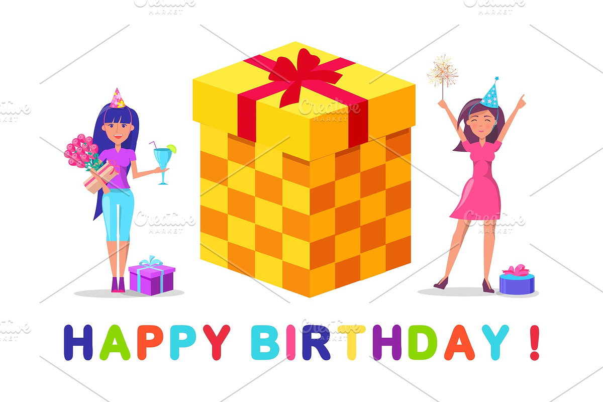Happy Birthday Greeting Card, Gift in Illustrations - product preview 8
