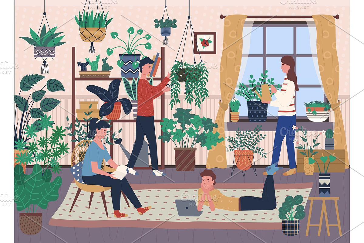 House full of Indoor Plants and in Illustrations - product preview 8