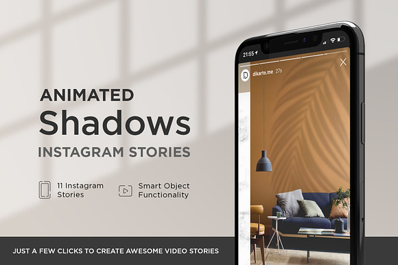 Animated Shadows Instagram Stories in Instagram Templates - product preview 2