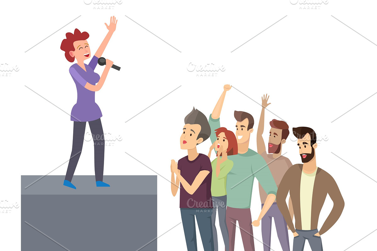 Singing and Listening Group Side in Illustrations - product preview 8