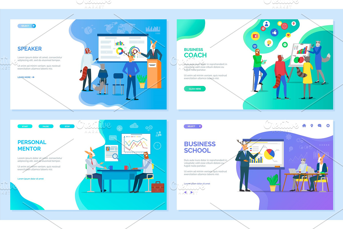 Business School, Speaker and Coach in Illustrations - product preview 8