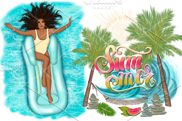 Summer Clipart & Seamless Patterns in Illustrations - product preview 6