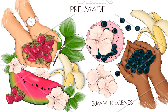 Summer Clipart & Seamless Patterns in Illustrations - product preview 8