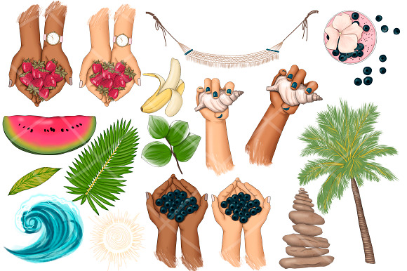 Summer Clipart & Seamless Patterns in Illustrations - product preview 12