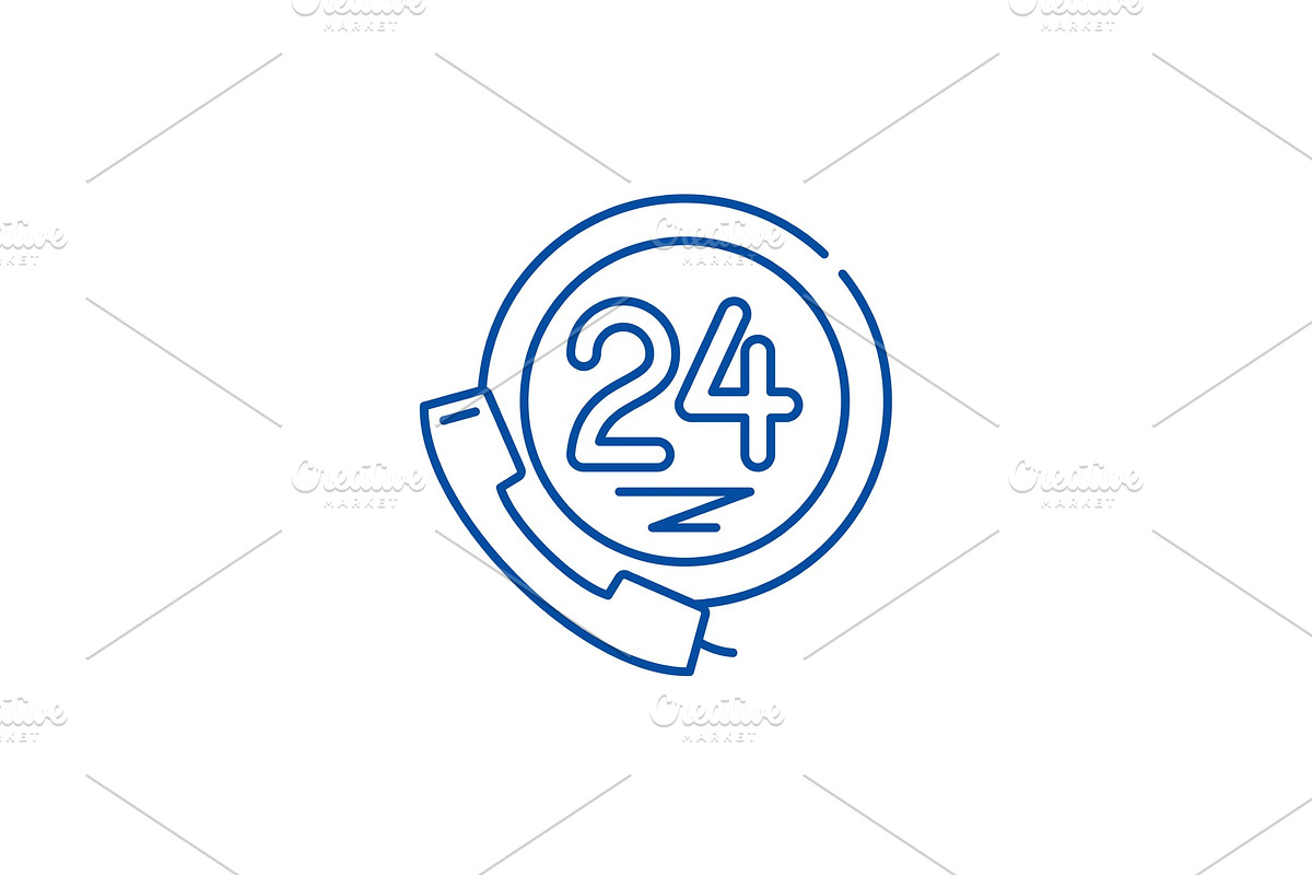 24 hour client support line icon in Illustrations - product preview 8