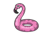 Flamingo swim ring color sketch
