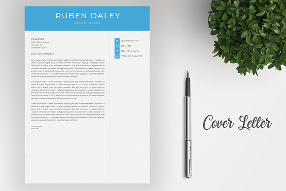 Modern Resume Template / CV Template in Resume Templates - product preview 3
