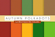 Autumn Polkadots Digital Paper