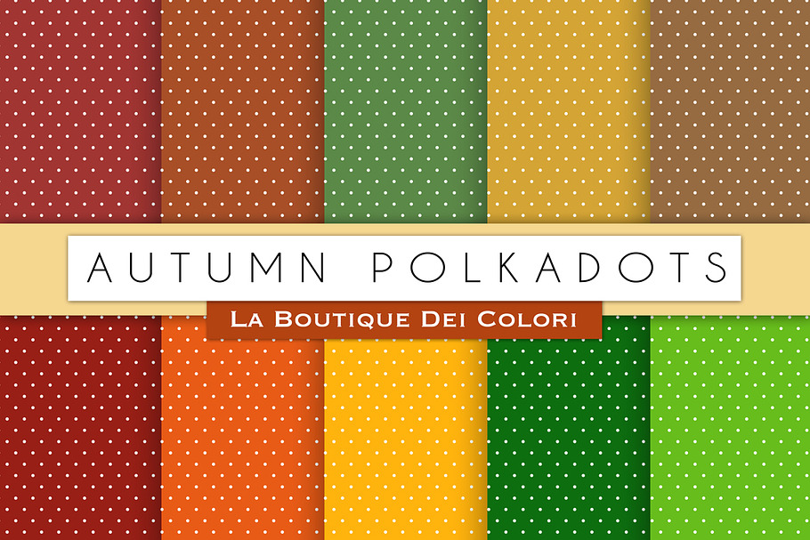 Autumn Polkadots Digital Paper in Patterns - product preview 8