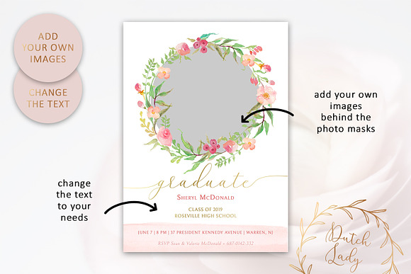 PSD Graduation Announcement Card #6 in Card Templates - product preview 1