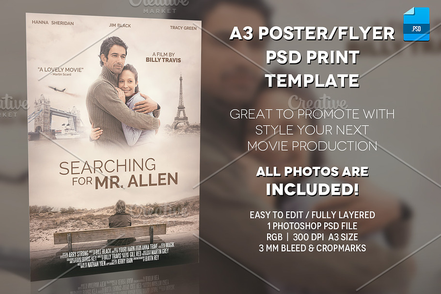 A3 - Movie Poster Print Template 1
