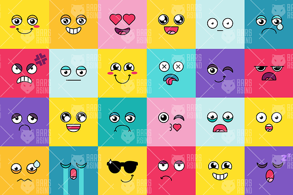 Comic Cute Emoji Sticker Pack in Cute Icons - product preview 2