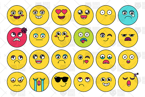 Comic Cute Emoji Sticker Pack in Cute Icons - product preview 3