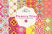 Flowery Tiles Digital Paper