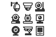 Security IP Camera Icons Set
