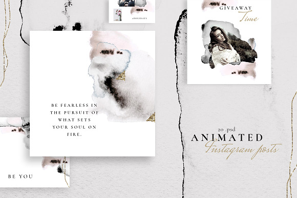 ANIMATED Instagram posts -Watercolor in Instagram Templates - product preview 4