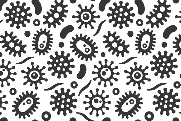 Bacteria and Virus Microbe Seamless in Patterns - product preview 1