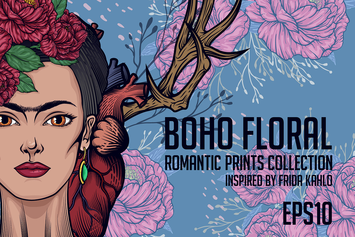 Boho Floral romantic prints in Illustrations - product preview 8