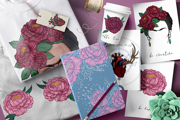 Boho Floral romantic prints in Illustrations - product preview 4