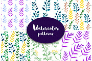 Watercolor floral vector patterns
